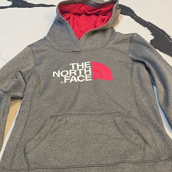 The North Face Tops - The North Face Women's Charcoal and Hot Pink Hoodie